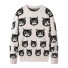 Pánsky sveter mačky biela