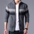 Pánsky sveter na zips A1861 tmavo sivá