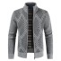 Pánsky sveter na zips F208 svetlo sivá