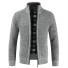Pánsky sveter na zips svetlo sivá