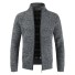 Pánsky sveter na zips tmavo sivá