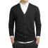 Pánsky sveter s gombíkmi čierna