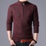 Pánsky sveter so zipsom červená