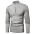 Pánsky sveter so zipsom F240 sivá