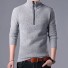 Pánsky sveter so zipsom svetlo sivá