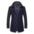 Pánský zimní vlněný kabát S61 tmavě modrá