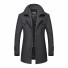 Pánský zimní vlněný kabát S61 tmavě šedá