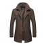 Pánsky zimný vlnený kabát S61 hnedá