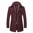 Pánsky zimný vlnený kabát S61 purpurová