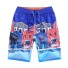 Pantaloni scurți de plajă pentru băieți cu imprimeu case J1325 albastru