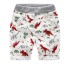 Pantaloni scurți pentru băiat cu imprimeu dinozaur J1329 roșu