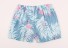 Pantaloni scurți pentru fete cu imprimeu flamingo J2490 albastru