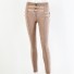 Pantaloni skinny de dama cu curele kaki