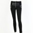 Pantaloni skinny de dama cu curele negru