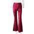 Pantaloni stretch pentru femei în clopot burgundy