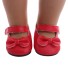 Pantofi cu o panglică pentru o păpușă roșu