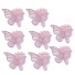 Papierový krúžok na obrúsky s motýľom 50 ks ružová