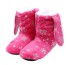Papuci de Crăciun pentru femei cu fulgi de zăpadă roz