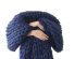 Pătură de lână tricotată 100 x 120 cm albastru inchis