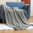 Pătură tricotată cu ciucuri 127 x 152 cm N973 gri inchis
