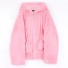 Pelzige Damenjacke mit Ohren P1740 rosa