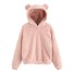 Pelziges Damen-Sweatshirt mit Ohren rosa