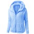 Pelziges Kapuzen-Sweatshirt für Damen hellblau