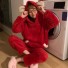 Pijamale calde de dama P3080 roșu