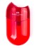 Plastikowa temperówka z dwoma otworami Kompaktowa przezroczysta temperówka z dwoma otworami 7,7 x 4,2 cm czerwony