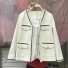 Płaszcz damski tweedowy biały