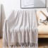 Pletená deka so strapcom 127 x 152 cm svetlo sivá