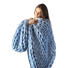 Pletená vlněná deka 100 x 120 cm světle modrá