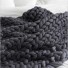Pletená vlněná deka 100 x 120 cm tmavě šedá