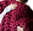 Pletená vlněná deka 100 x 120 cm vínová
