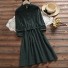 Podzimní šaty s límečkem tmavě zelená