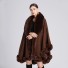 Poncho de iarnă de damă P2529 maro inchis