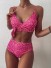 Pöttyös női bikini P1017 sötét rózsaszín