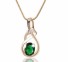 Pozlacený dámský náhrdelník se zirkonem J3066 zelená