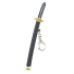 Prívesok na kľúče katana s puzdrom Kľúčenka katana s puzdrom Prívesok samurajský meč 15 cm čierna