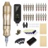 Professionelles kabelloses Tattoo-Maschinen-Set mit Netzteil, kabelloses Tattoo-Maschinen-Set mit Patronen, 1300 mAh, 11,7 x 2,9 cm golden