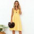 Propínací letní šaty s mašlí žlutá