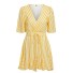 Pruhované mini šaty žlutá