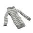 Pruhovaný sveter pre bábiku sivá