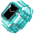 Przezroczysty silikonowy pasek do zegarka Apple Watch 38 / 40 / 41 mm turkusowy