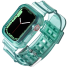 Przezroczysty silikonowy pasek do zegarka Apple Watch 42 / 44 / 45 mm ciemnozielony