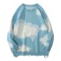 Pullover mit Wolken hellblau