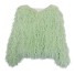 Pulover de blană pentru femei verde deschis