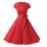 Puntíkaté šaty s mašlí červená