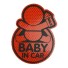 Reflexná samolepka na auto Baby in car červená