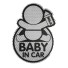 Reflexná samolepka na auto Baby in car sivá